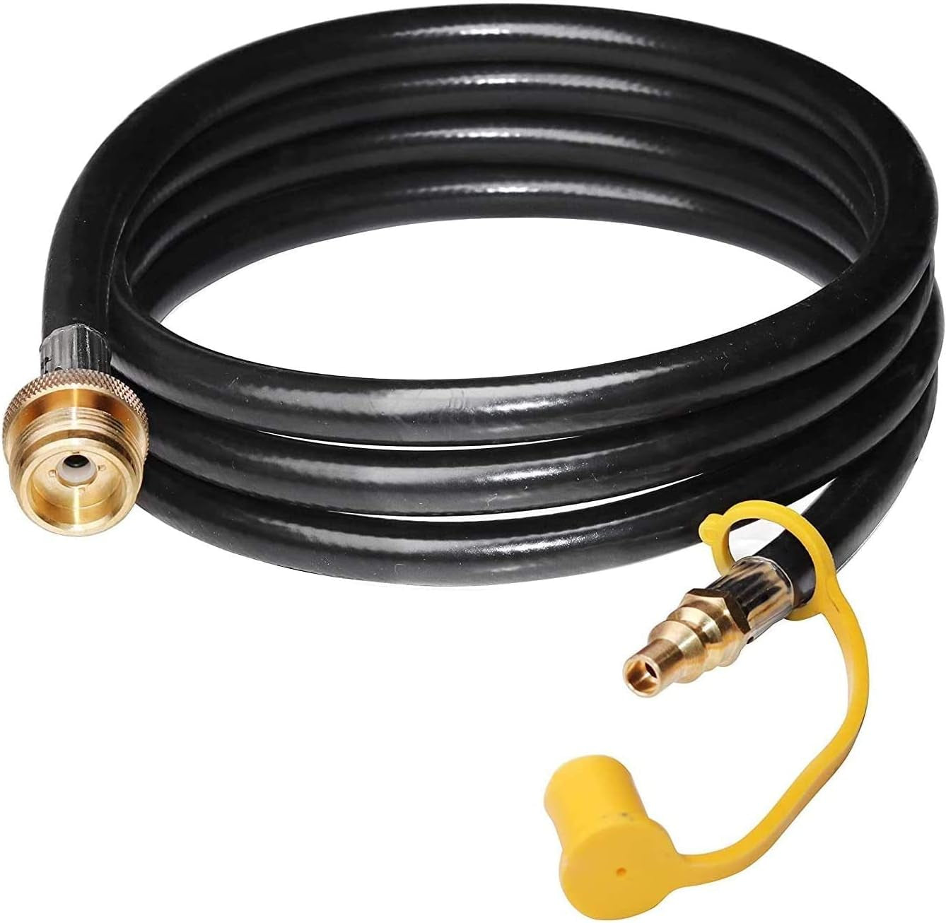 8 Feet 1/4" Quick Connect RV Propane Hose Converter Replacement for 1 Lb Throwaway Bottle Connects 1 LB Bulk Portable Appliance to RV 1/4" Female Quick Disconnect