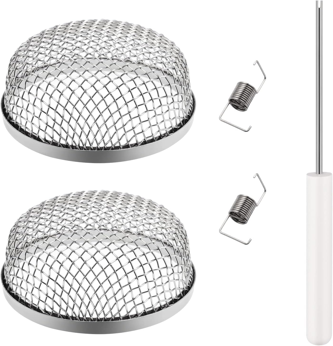 RV Flying Insect Screen, 2 Pack Furnace Vent Cover Screens, RV Heater Vent Cover, 2.8In Silver Stainless Steel Mesh Bug Screen for Rv/Campers/Trailers, Included Installation Tool