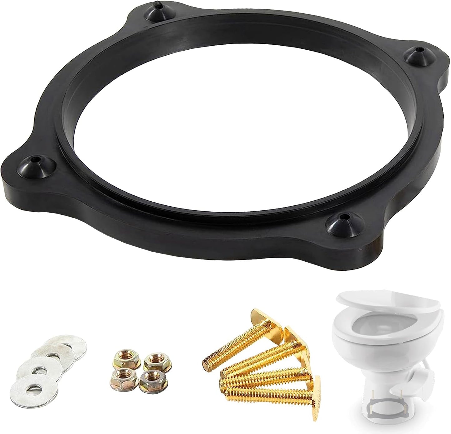 RV Toilet Seal Kit Fits for Dometic Sealand Vacuflush Models Toilet Include Floor Flange Seal 385310063 and Mounting Kit Replacement, SE341549 Toilet Part