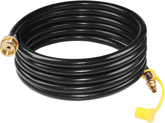 12 Feet 1/4" Quick Connect RV Propane Hose Converter Replacement for 1 Lb Throwaway Bottle Connects 1 LB Bulk Portable Appliance to RV 1/4" Female Quick Disconnect