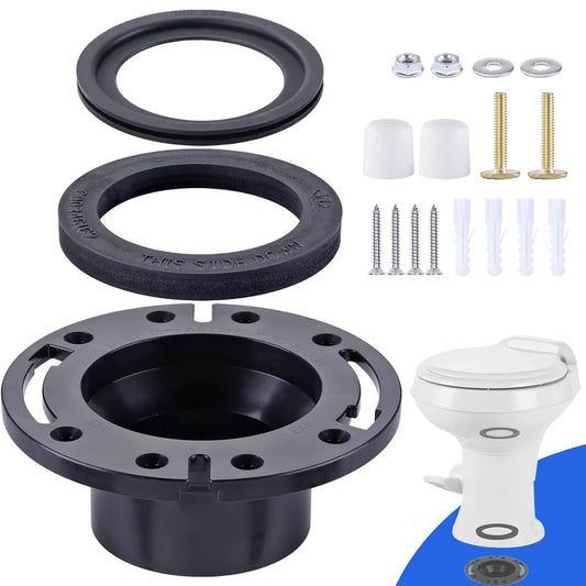 RV Toilet Seal and 3’’ Socket RV Toilet Flange Kit, Compatible with Do-Metic 300/310/320 RV Toilets,Replacement for 385345892