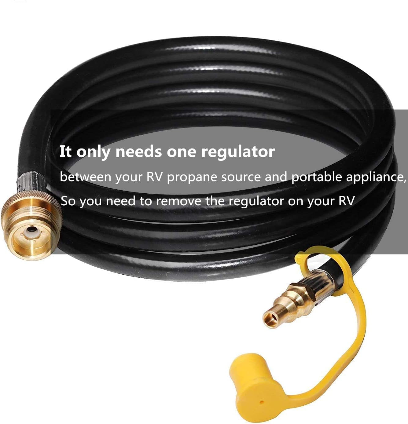 8 Feet 1/4" Quick Connect RV Propane Hose Converter Replacement for 1 Lb Throwaway Bottle Connects 1 LB Bulk Portable Appliance to RV 1/4" Female Quick Disconnect