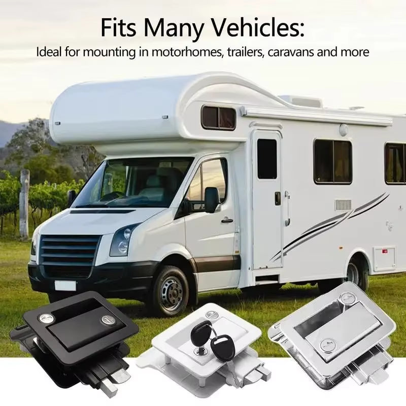 RV Lock Camping Door Handle Lock Built-In Luggage Compartment Anti-Theft Portable RV Accessories RV Camping Supplies