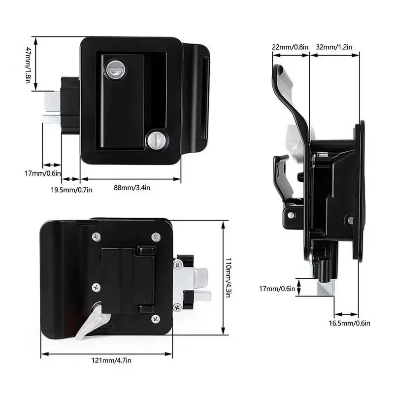 RV Lock Camping Door Handle Lock Built-In Luggage Compartment Anti-Theft Portable RV Accessories RV Camping Supplies