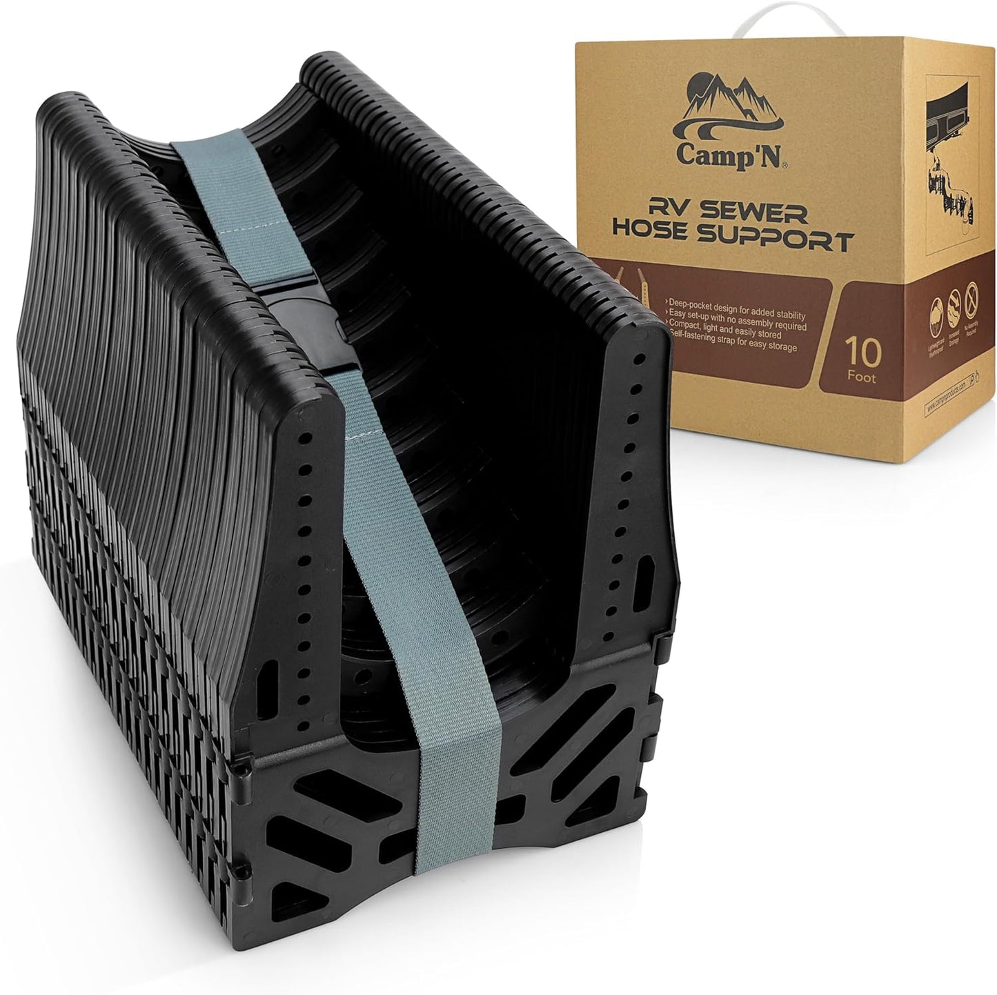 RV Sewer Hose Support 10 Ft - Camper Sewer Hose Support - RV Septic Hose Support - Reliable Sewer Hose Support for RV Camper - Durable RV Sewer Hose Holder - RV Hose Support for Sewage